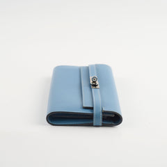 Hermes Kelly Wallet Epsom Blue Jean