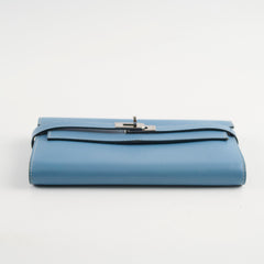 Hermes Kelly Wallet Epsom Blue Jean