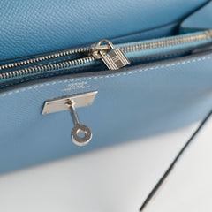 Hermes Kelly Wallet Epsom Blue Jean