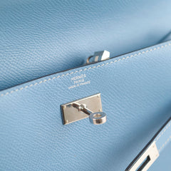 Hermes Kelly Wallet Epsom Blue Jean