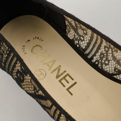 Chanel Lace Ballet Flats Black Size 35.5
