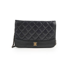 Chanel Calfskin Wallet on Chain WOC Black