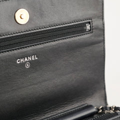 Chanel Calfskin Wallet on Chain WOC Black