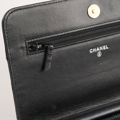 Chanel Calfskin Wallet on Chain WOC Black