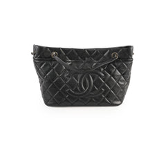 Chanel CC Logo Caviar Black Shoulder Bag - Series 17