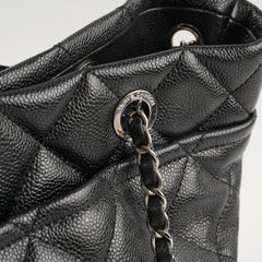Chanel CC Logo Caviar Black Shoulder Bag - Series 17