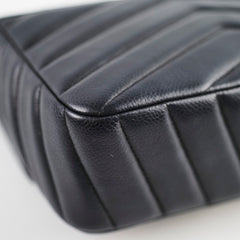Chanel Caviar Chevron Crossbody Bag Black Series 23