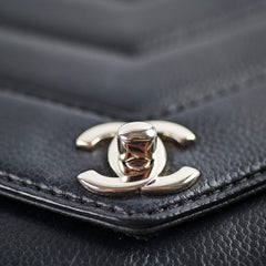 Chanel Caviar Chevron Crossbody Bag Black Series 23
