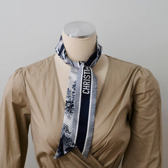Dior Twilly Toile de Jouy Sauvage Mitzah Scarf Navy