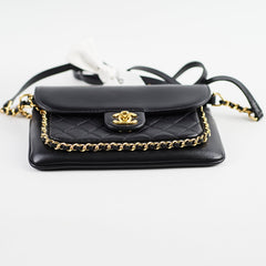 Chanel Unchained Flap Crossbody Bag Black