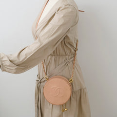 Chanel Round As Earth Crossbody Bag Peach/Coral