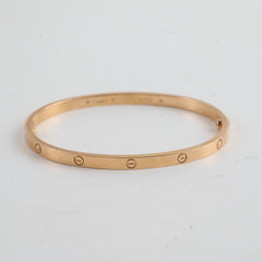 Cartier Small Model Love Bracelet Pink Gold Size 17