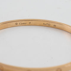 Cartier Small Model Love Bracelet Pink Gold Size 17