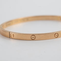 Cartier Small Model Love Bracelet Pink Gold Size 17