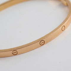 Cartier Small Model Love Bracelet Pink Gold Size 17
