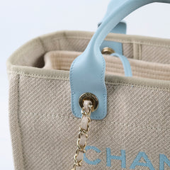 Chanel Deauville Small Beige/Blue Microchip