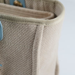 Chanel Deauville Small Beige/Blue Microchip