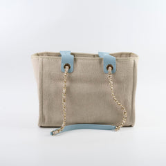 Chanel Deauville Small Beige/Blue Microchip