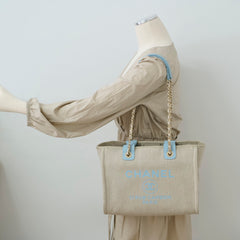 Chanel Deauville Small Beige/Blue Microchip