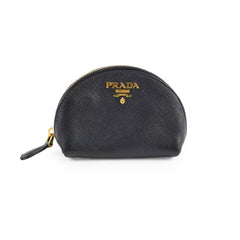 Prada Saffiano Key Holder Coin Purse Black