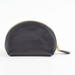 Prada Saffiano Key Holder Coin Purse Black