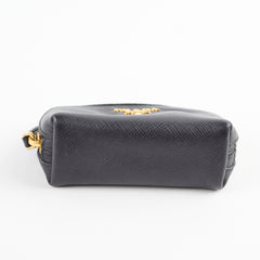 Prada Saffiano Key Holder Coin Purse Black