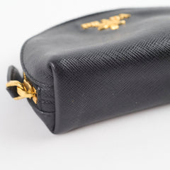 Prada Saffiano Key Holder Coin Purse Black
