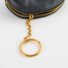 Prada Saffiano Key Holder Coin Purse Black