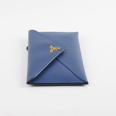 Prada Saffiano Long Wallet Blue