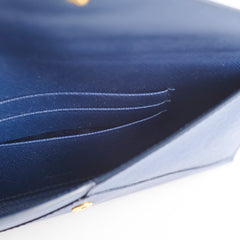 Prada Saffiano Long Wallet Blue