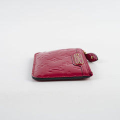 Louis Vuitton Card Key Wallet Vernis Patent Dark Pink