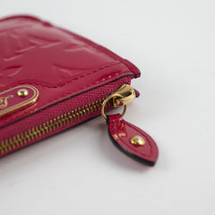 Louis Vuitton Card Key Wallet Vernis Patent Dark Pink