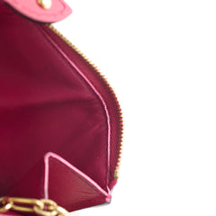 Louis Vuitton Card Key Wallet Vernis Patent Dark Pink