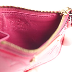 Louis Vuitton Card Key Wallet Vernis Patent Dark Pink