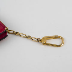 Louis Vuitton Card Key Wallet Vernis Patent Dark Pink