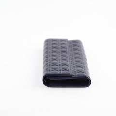 Christian Dior Wallet On Chain WOC Patent Dark Navy