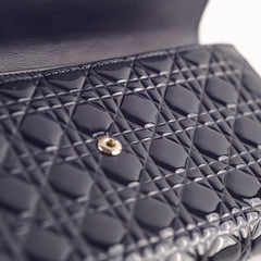 Christian Dior Wallet On Chain WOC Patent Dark Navy