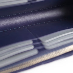 Christian Dior Wallet On Chain WOC Patent Dark Navy