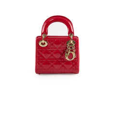 Christian Dior Mini Lady Dior Patent Red