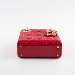 Christian Dior Mini Lady Dior Patent Red