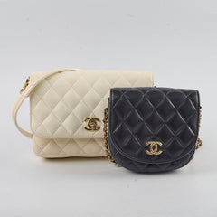 Chanel Side Twin Packs Bag White/Black (27 Series)