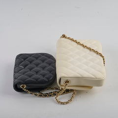 Chanel Side Twin Packs Bag White/Black (27 Series)