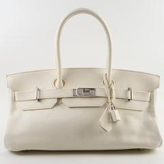 Hermes JPG Shoulder Birkin 42 Clemence White Stamp M Square