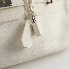 Hermes JPG Shoulder Birkin 42 Clemence White Stamp M Square
