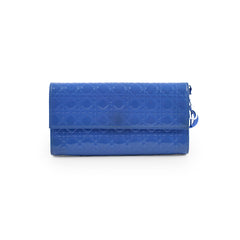 Christian Dior Wallet on Chain WOC Blue Patent