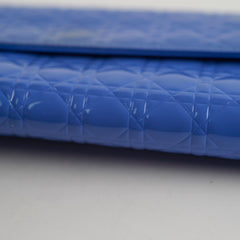 Christian Dior Wallet on Chain WOC Blue Patent