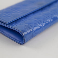 Christian Dior Wallet on Chain WOC Blue Patent