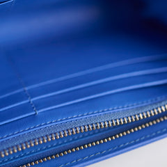Christian Dior Wallet on Chain WOC Blue Patent