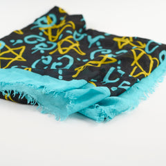 Gucci Silk Stars Shawl Blue/yellow