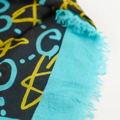 Gucci Silk Stars Shawl Blue/yellow